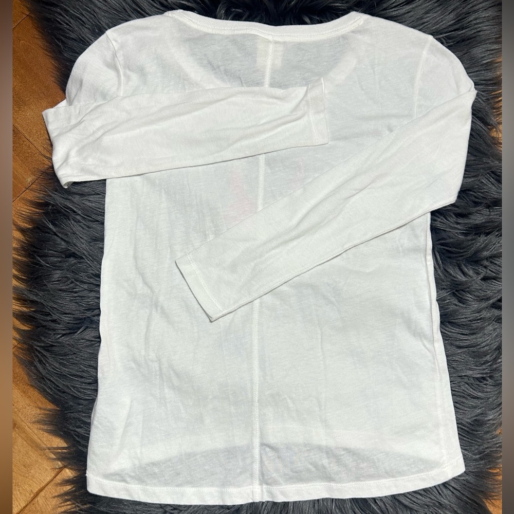 Abercrombie & Fitch Kids White Bulldog Print Long Sleeve Tee Size Medium - Picture 2 of 3